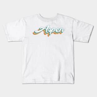 Aspen Colorado Retro Lettering Kids T-Shirt